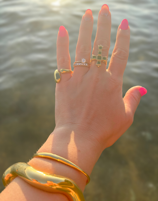 RING EMERALD CROSS